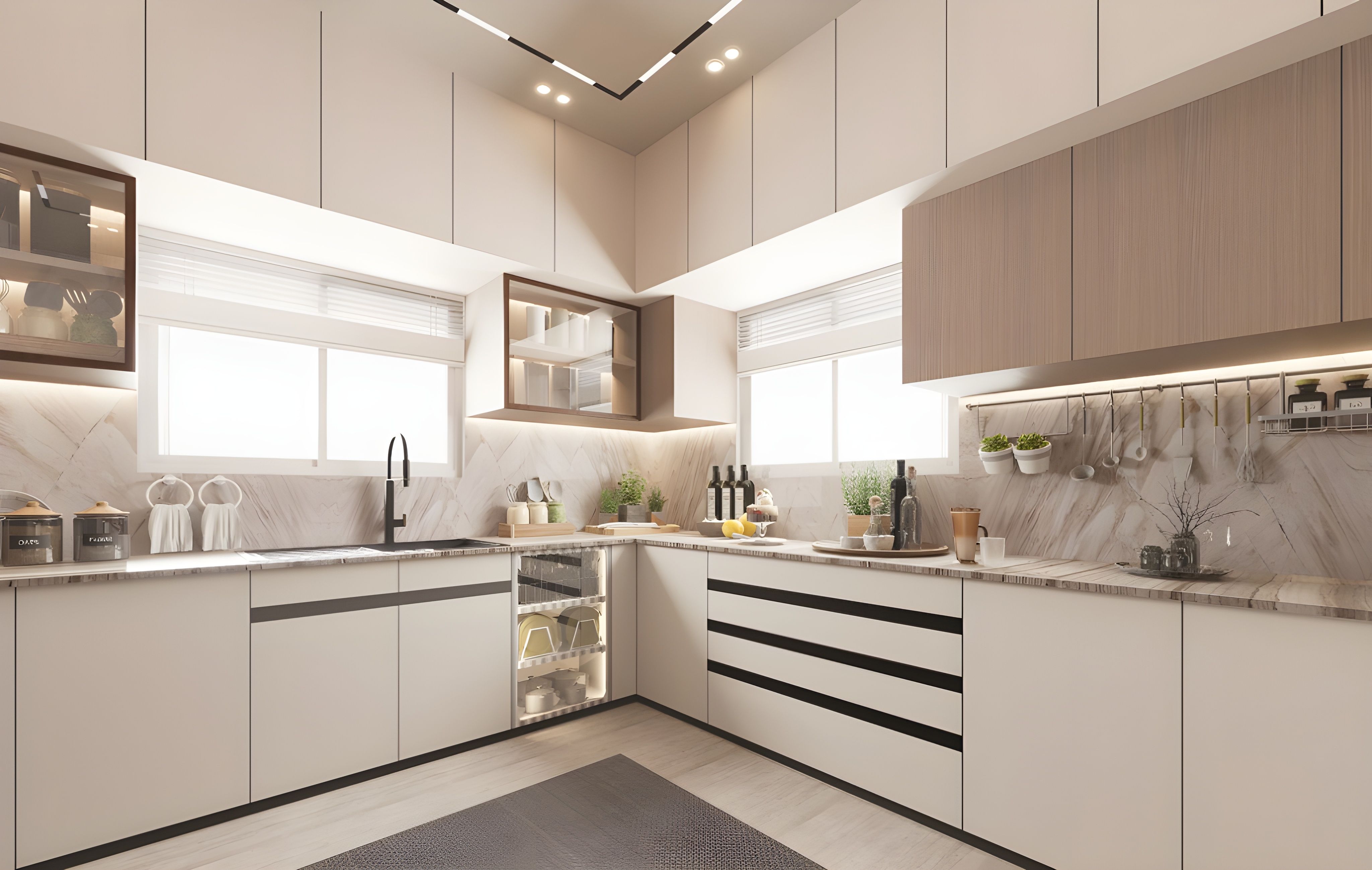 NINJA Contemporary Luxury Residence Architectural Exterior and Kitchen Interior